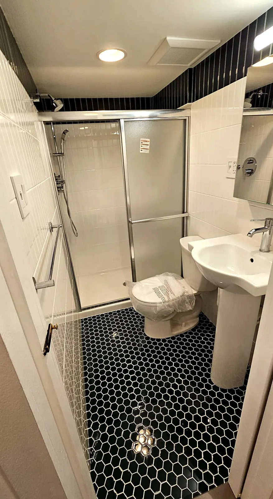 Bathroom Remodel · Black & White Tile