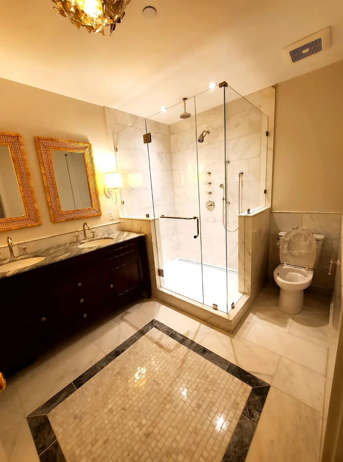 Manhattan Brownstone Bathroom · Marble & Custom Vanity